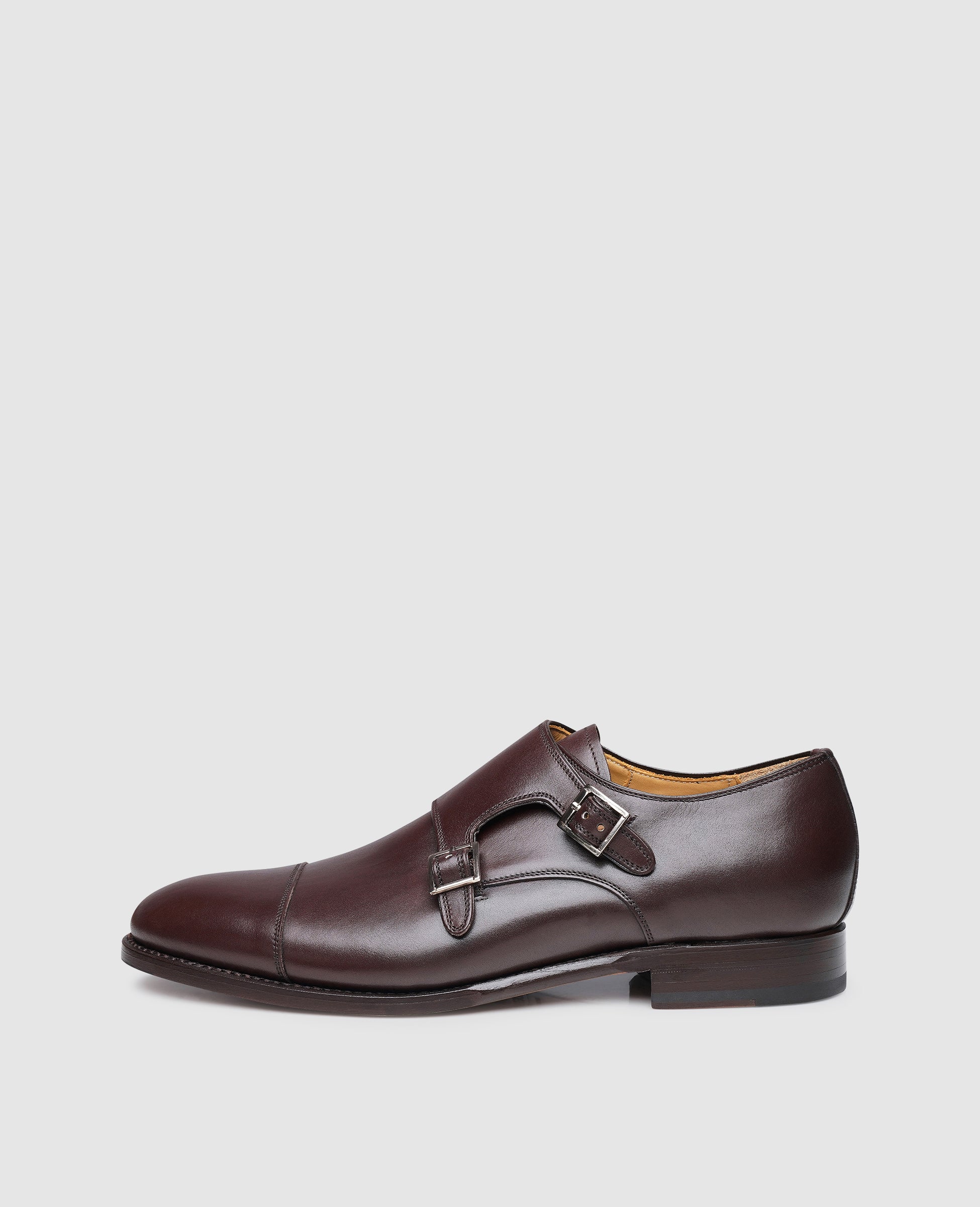 SHOEPASSION.com – Dark Brown Cap-Toe Monk Strap | Shoepassion