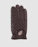 Gloves with check pattern - Dark brown