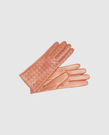 Gloves with quilting - Reddish brown