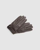 Deer leather gloves - Dark brown