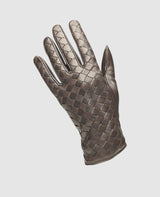 Men's gloves with quilting - Dark brown