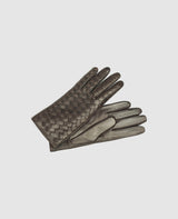 Men's gloves with quilting - Dark brown