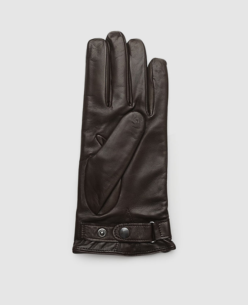 Gloves with stitching - Dark Brown