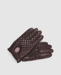 Gloves with check pattern - Dark brown