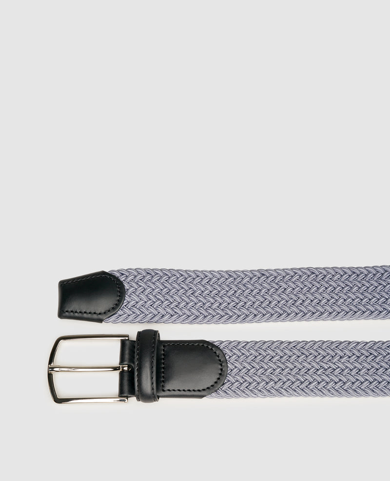 Elastic braided belt - Light gray