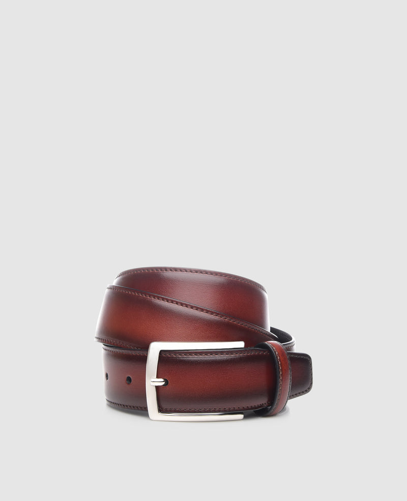 Patina men's belt in walnut - walnut