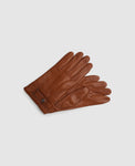 Gloves with snap fastener - Light brown