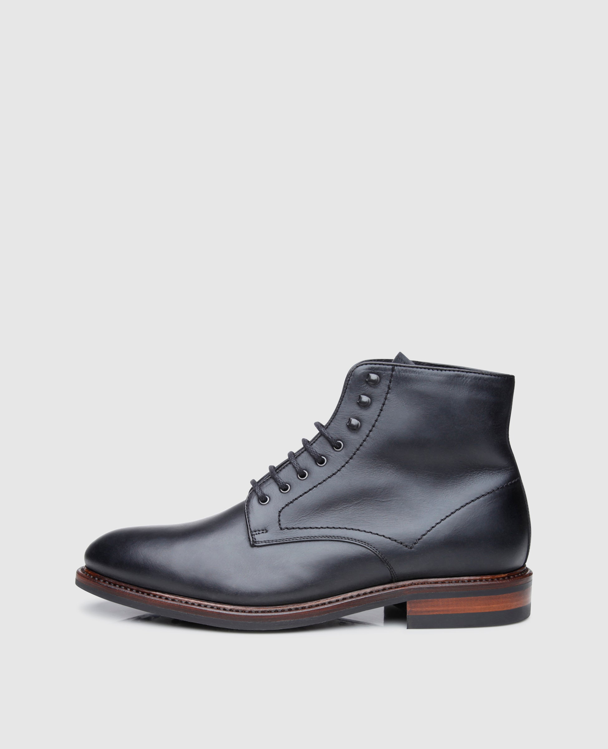 SHOEPASSION.com – Goodyear-welted Derby Boot for Men in Black | Shoepassion