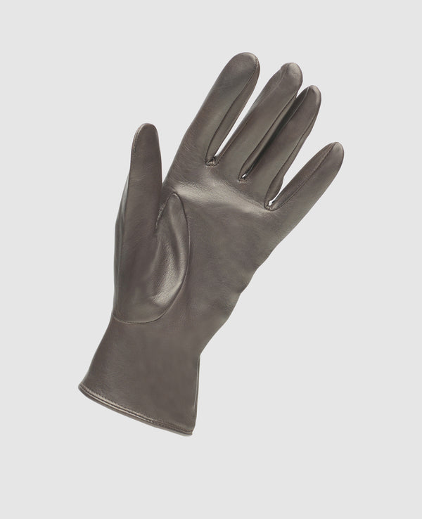 Gloves with button - Dark Brown