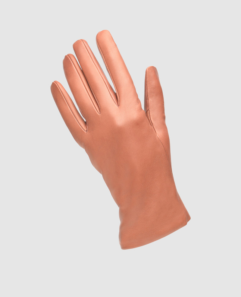 Fine leather gloves - Red brown