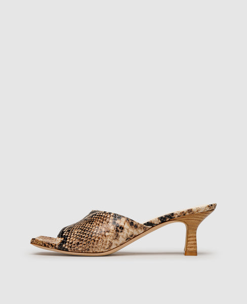 Elegant Reptile Look Mules for Women Henry Stevens Shoepassion